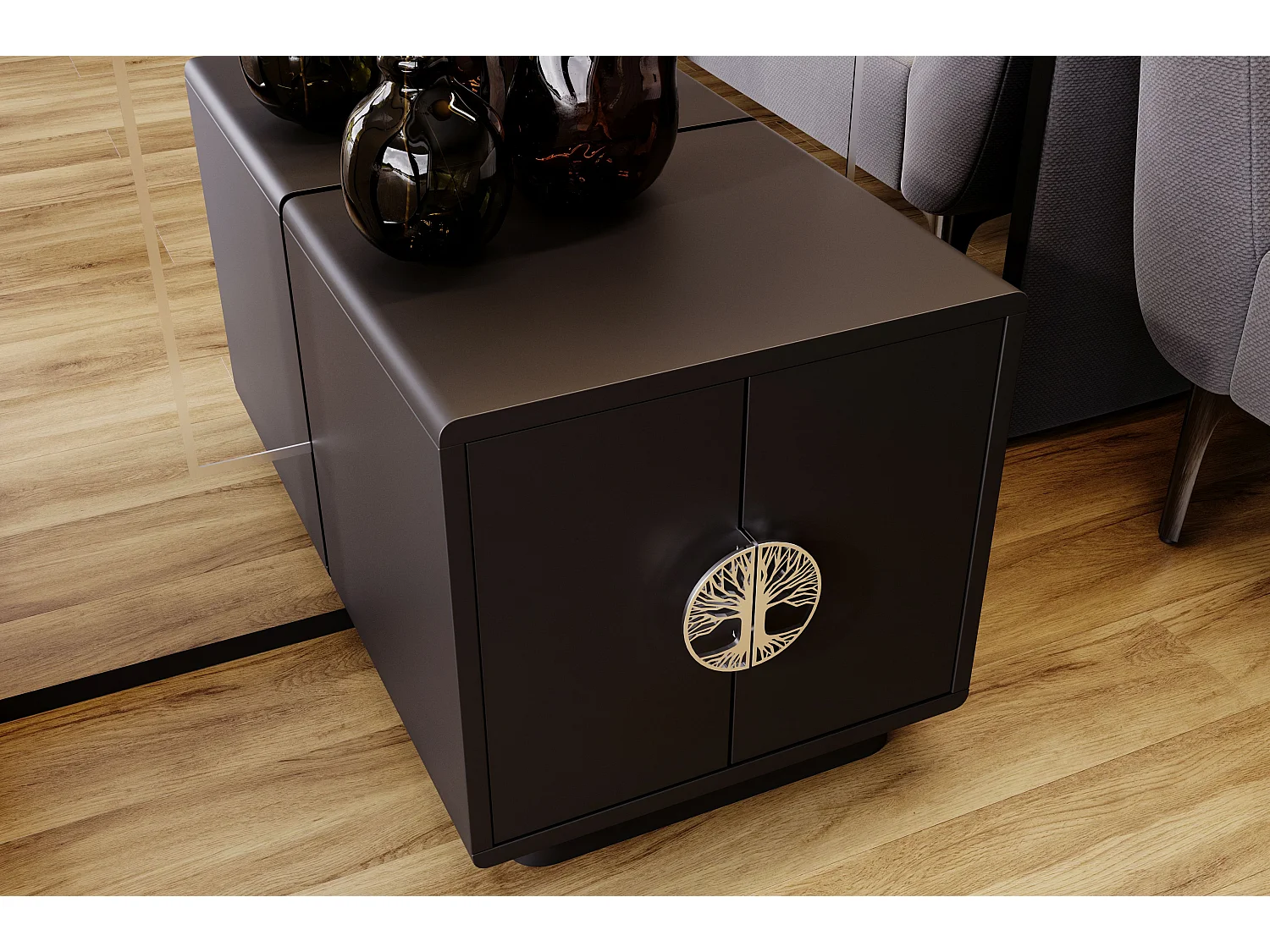 Czarna szafka nocna Dancan LOTTA