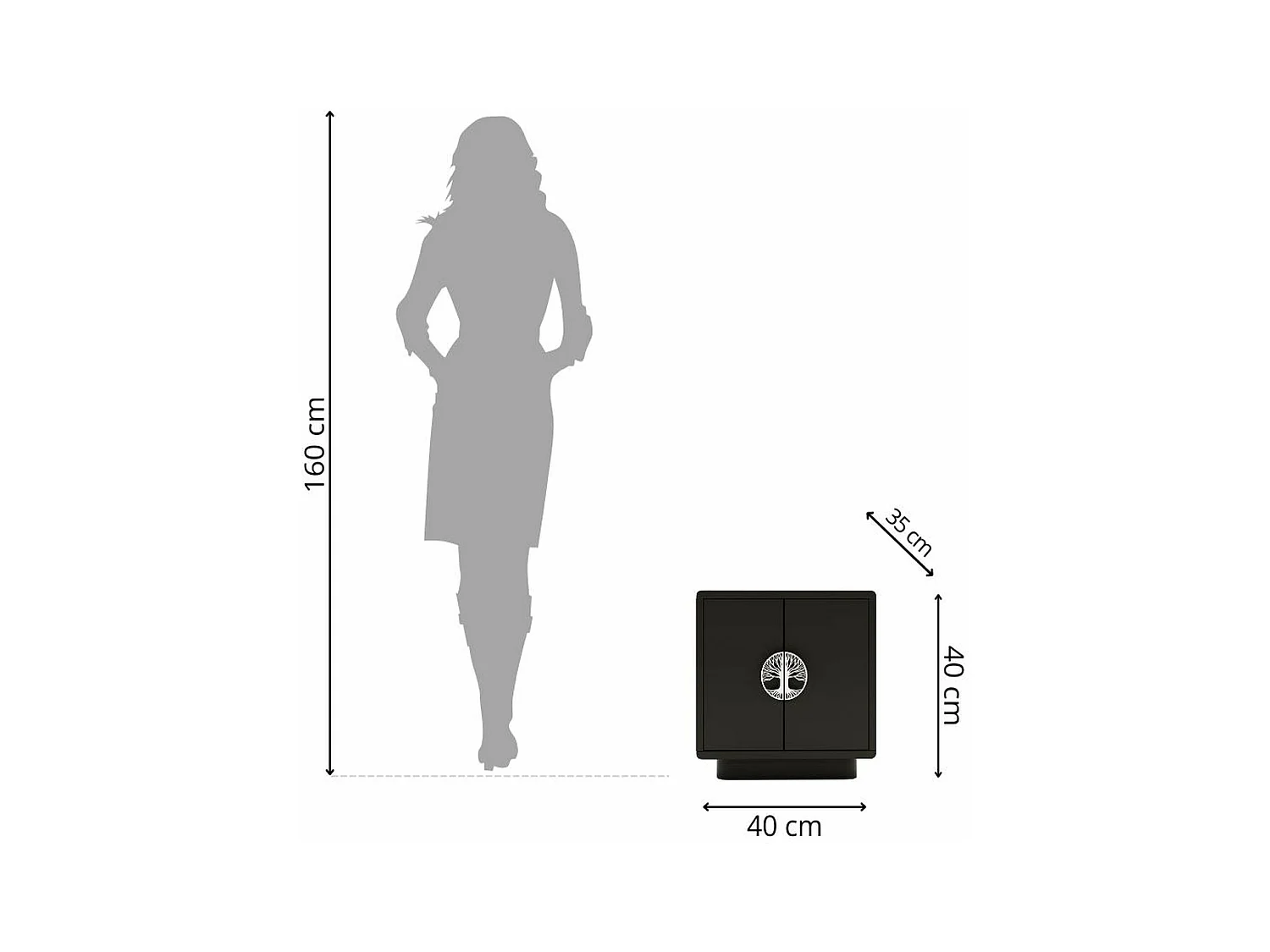 Czarna szafka nocna Dancan LOTTA