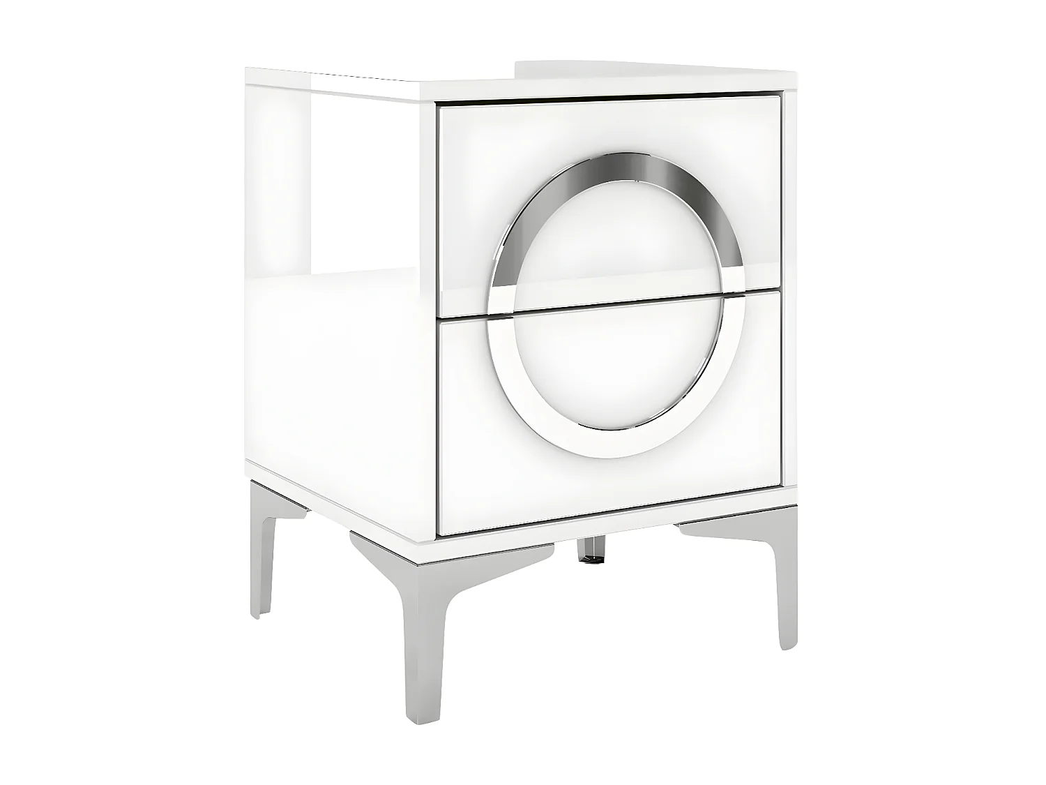 Biała nowoczesna szafka nocna Dancan EVA / połysk