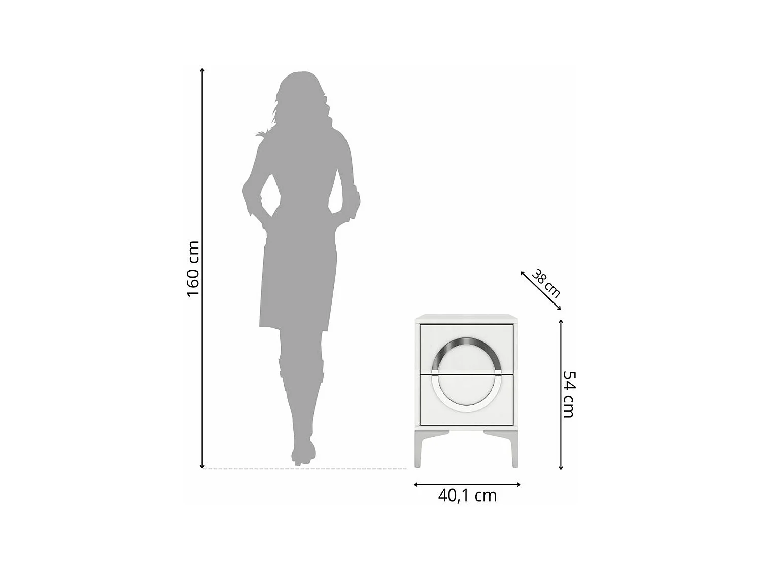 Biała nowoczesna szafka nocna Dancan EVA / połysk