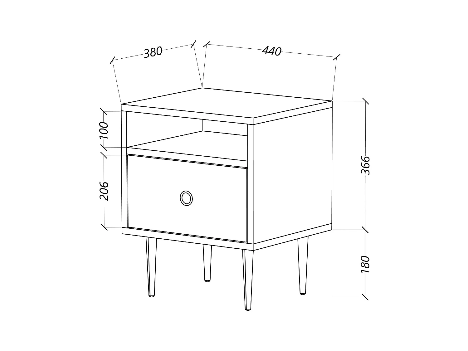 Szafka nocna HARMONI biała