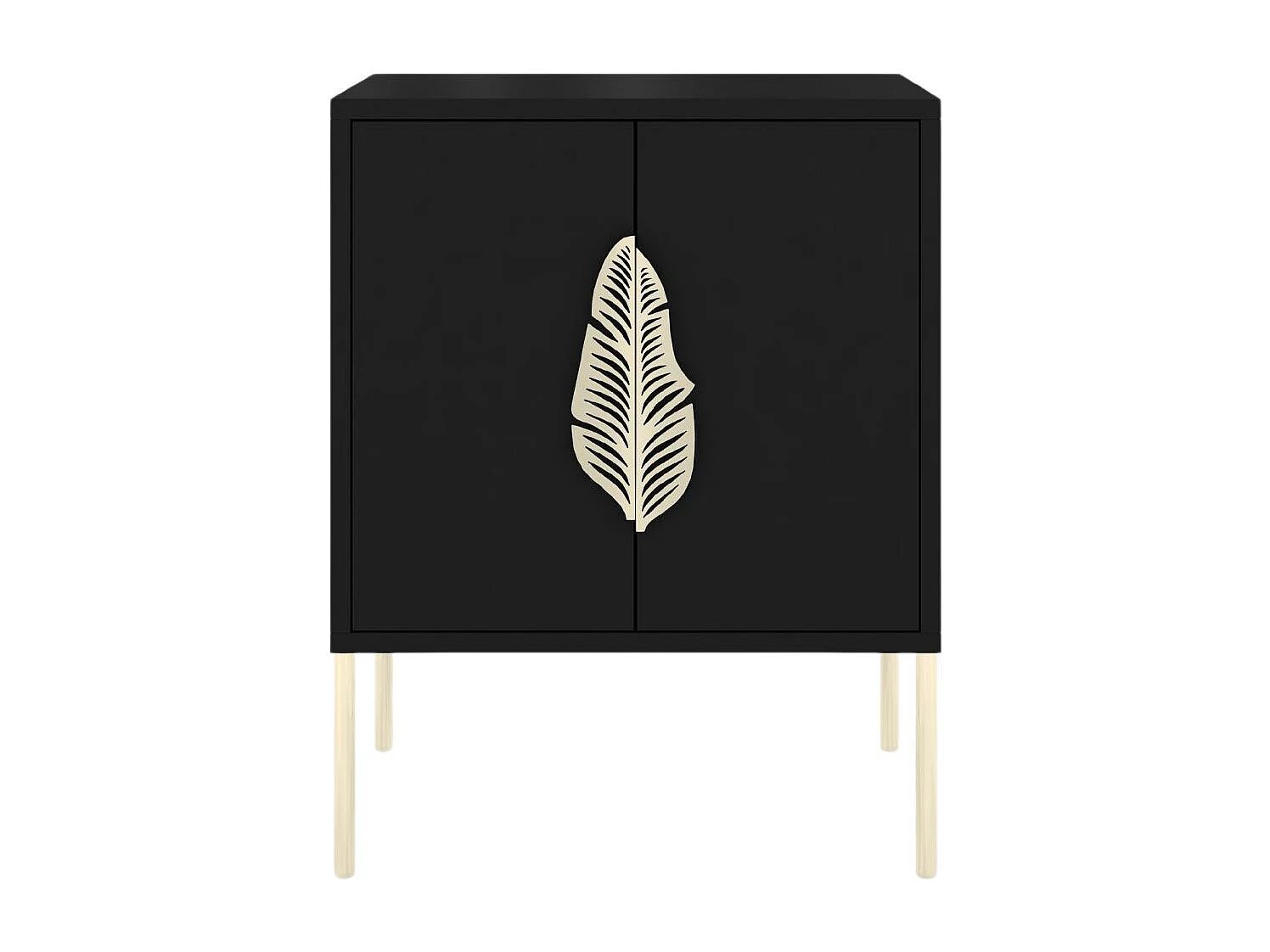 Nachttisch Merlin, schwarz, goldene details