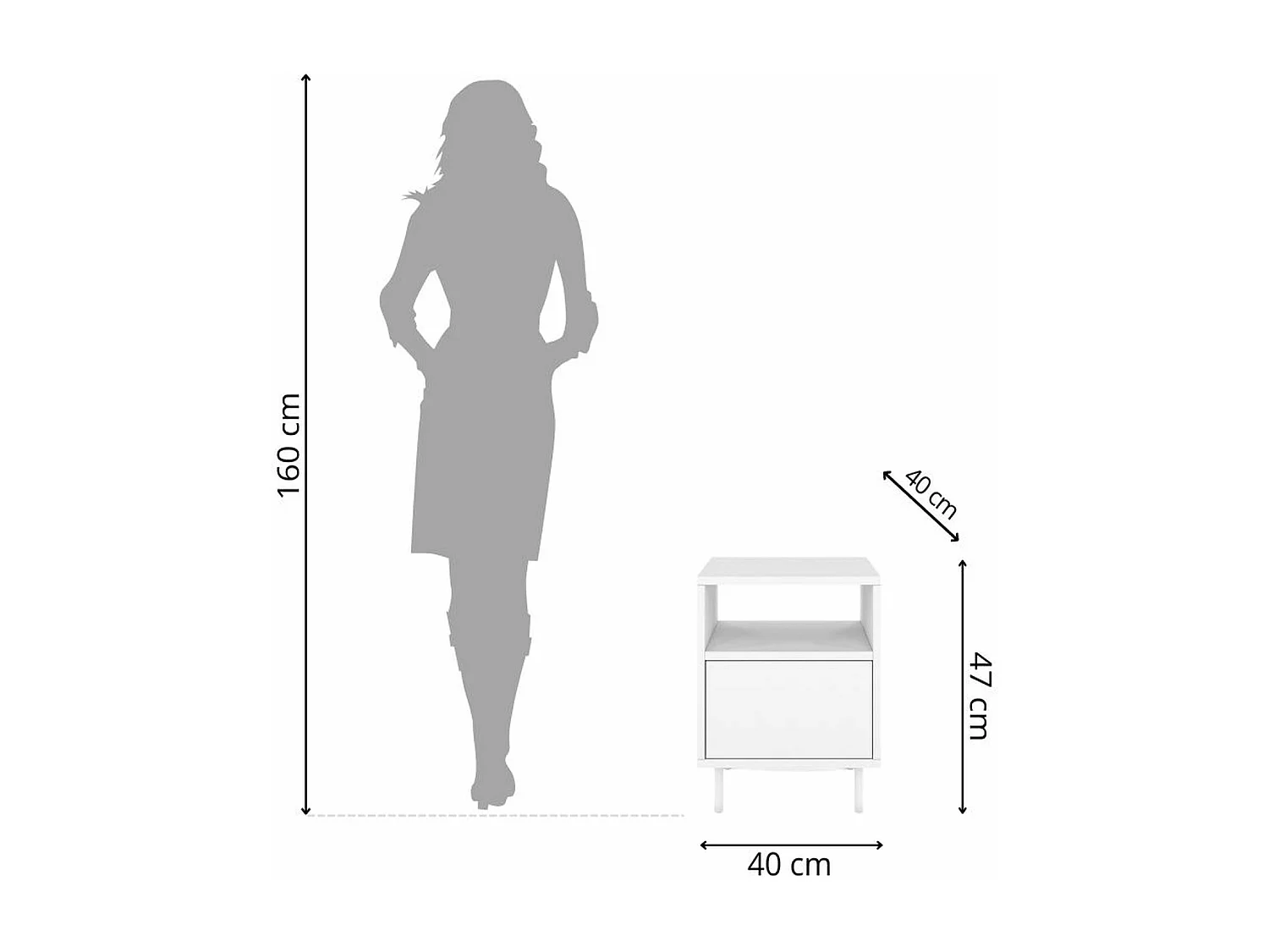 Biała nowoczesna szafka nocna Dancan MIRKA