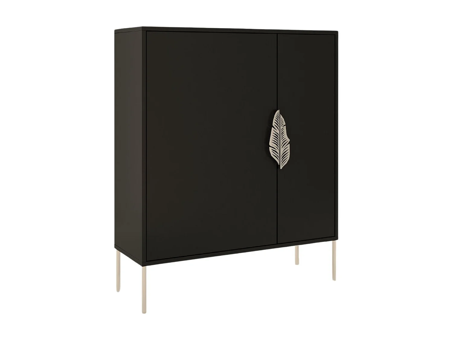 Schuhschrank Merlin, schwarz, goldene details