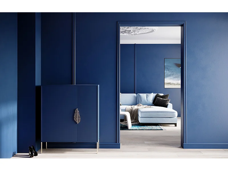 Szafka na buty Skandica MERLIN ze złotymi dodatkami