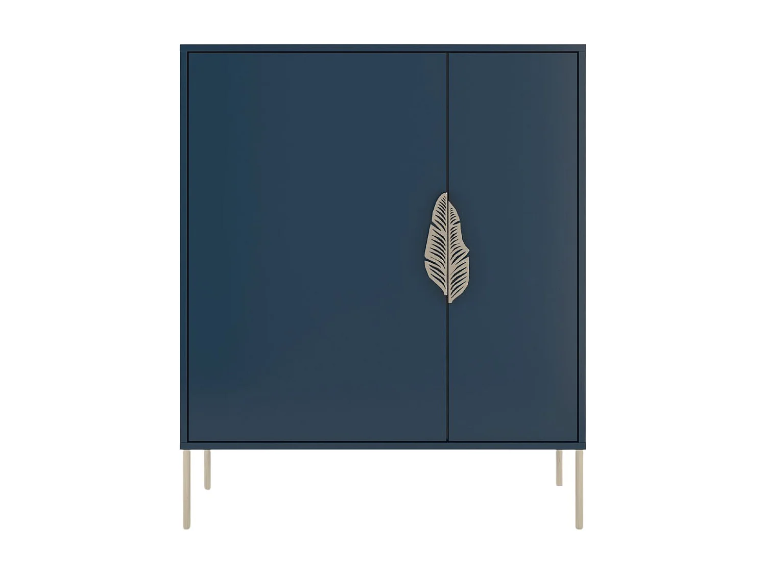 Schuhschrank Merlin, marinblau, goldene details