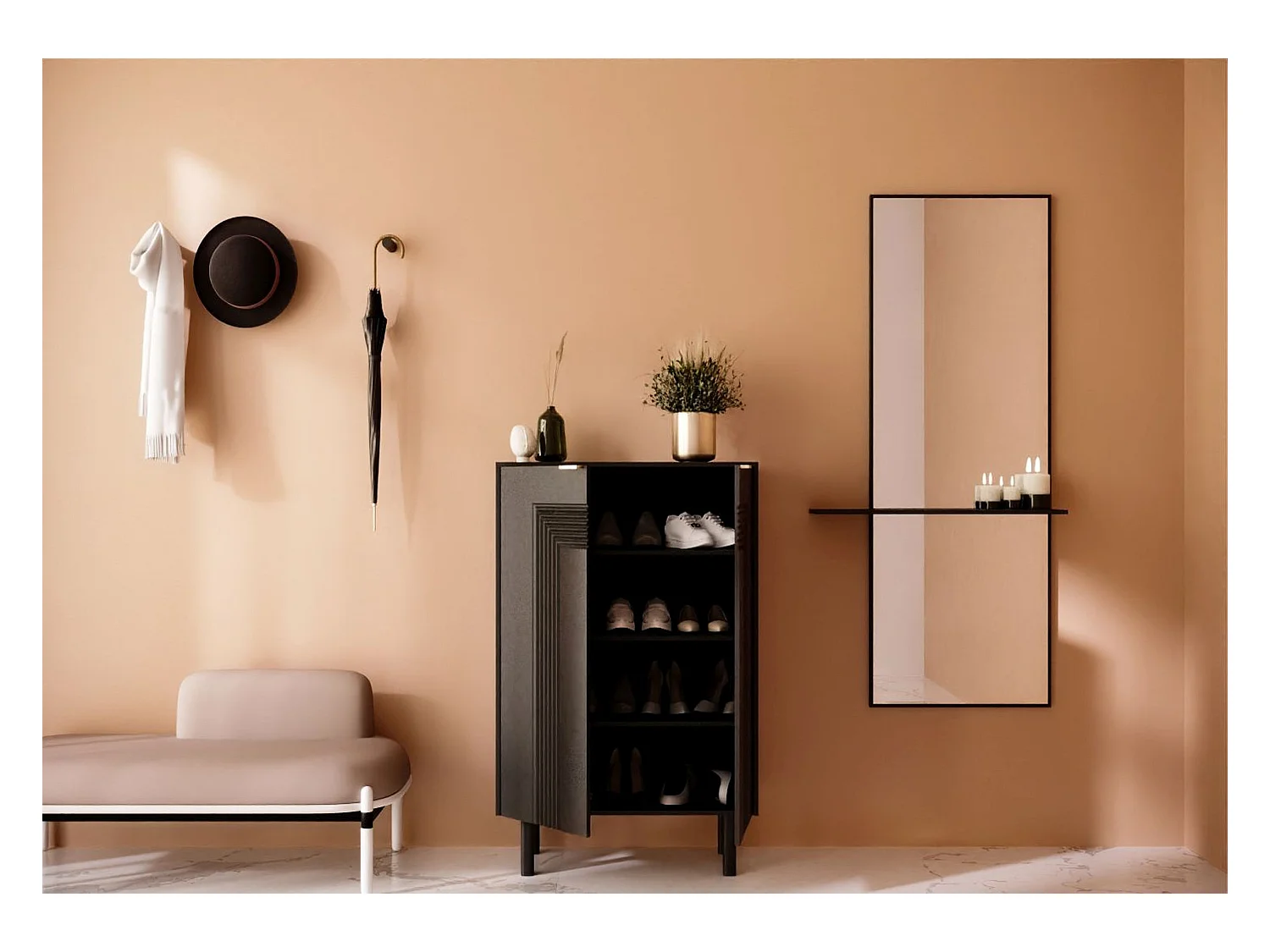 Czarna komoda / szafka na buty Dancan YOKO