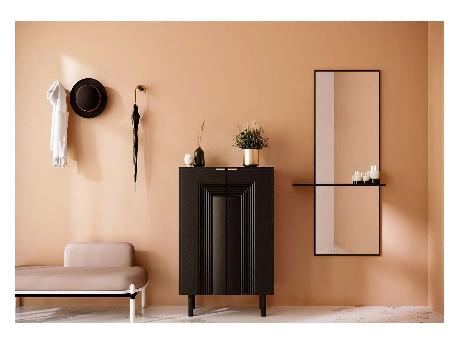 Czarna komoda / szafka na buty Dancan YOKO