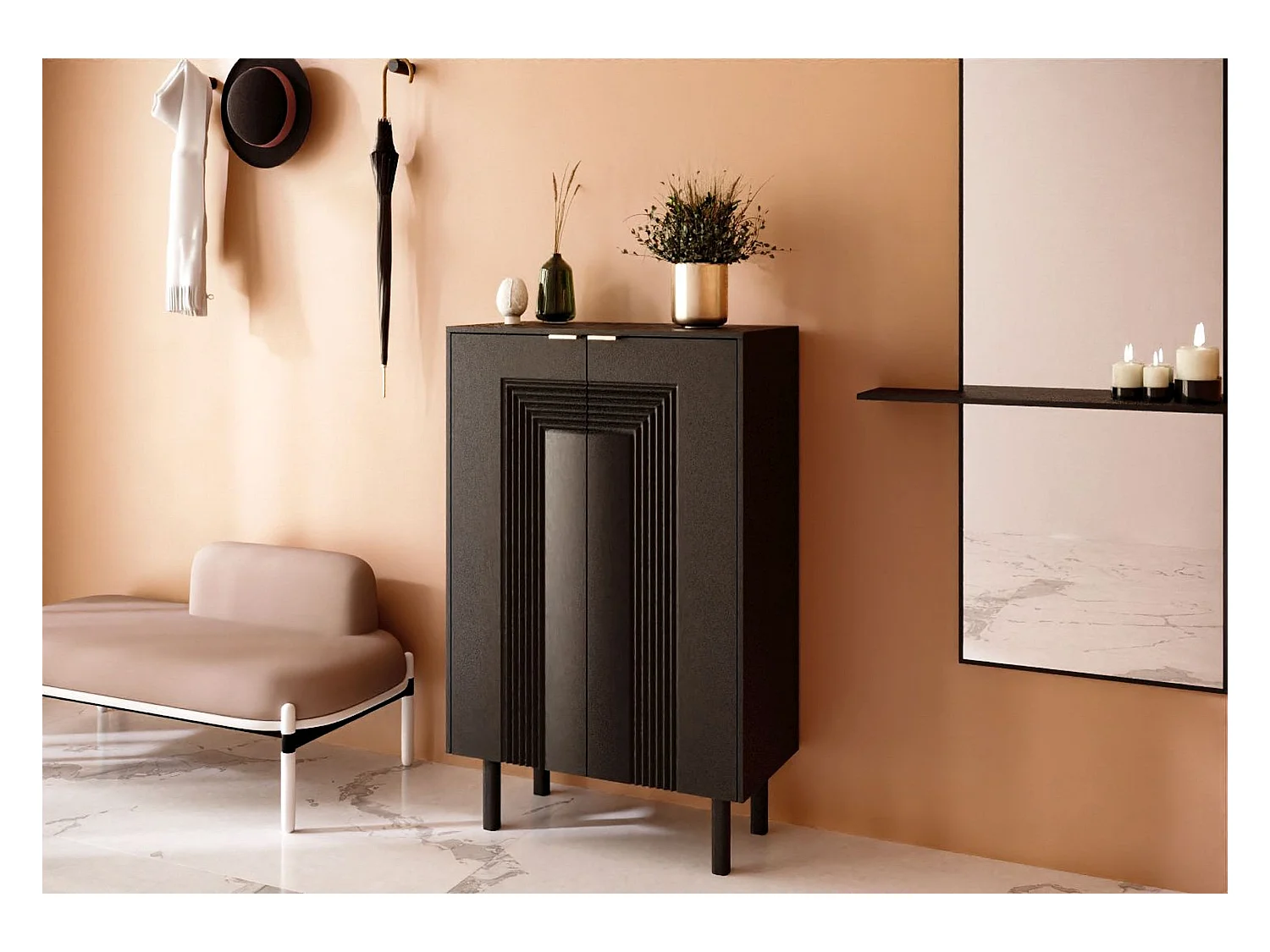 Czarna komoda / szafka na buty Dancan YOKO