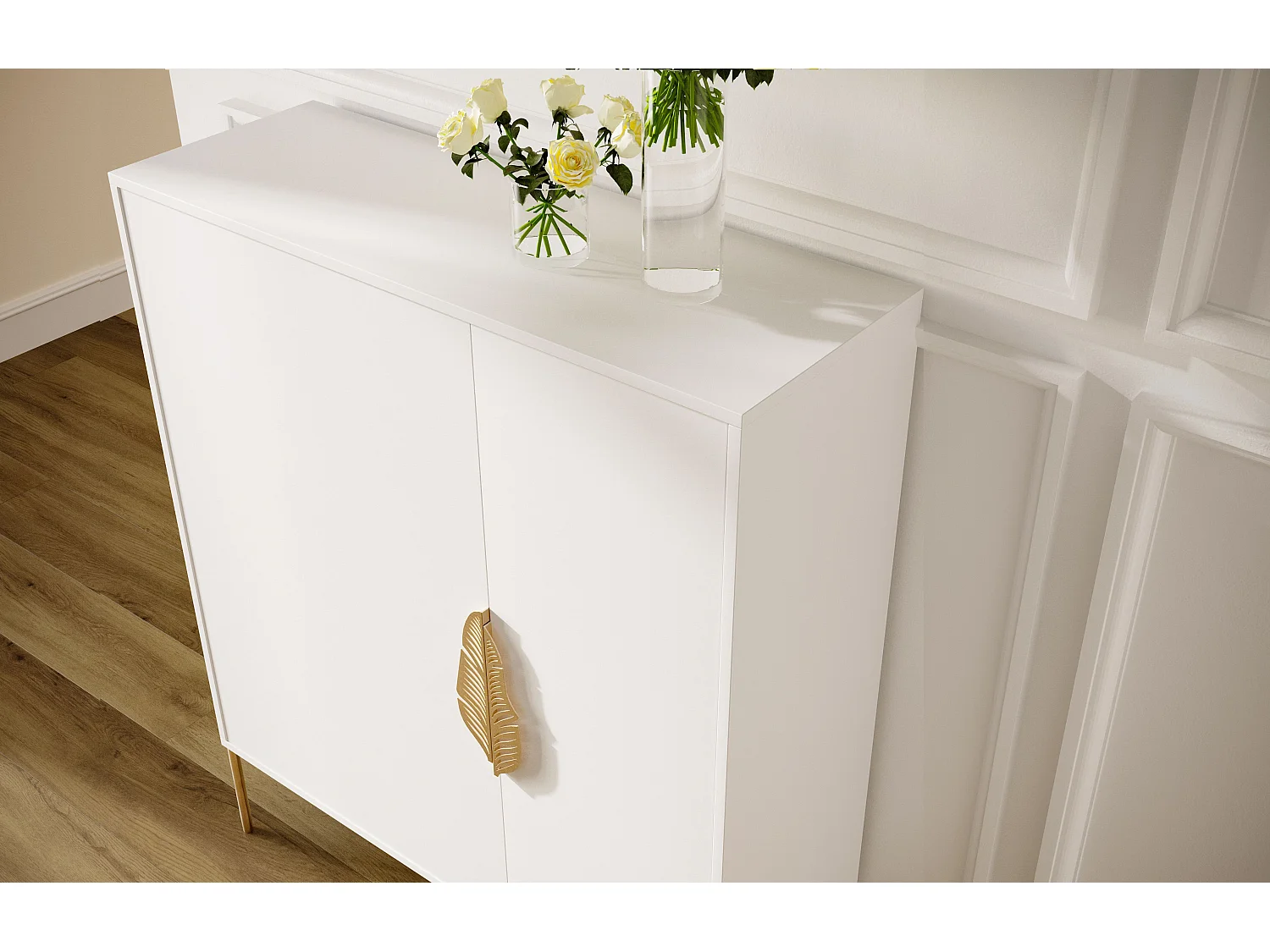 Szafka na buty Skandica MERLIN ze złotymi dodatkami