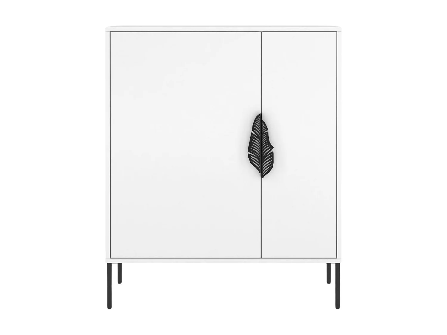 Schuhschrank Merlin, weiß, schwarze details