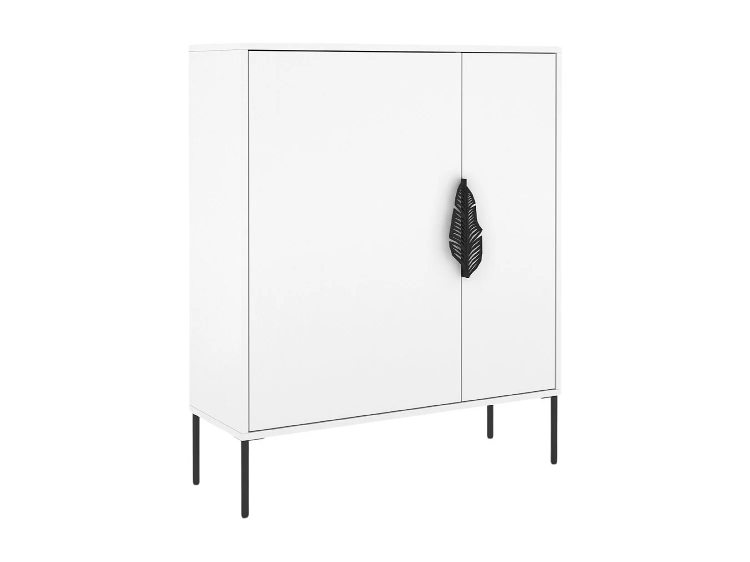Schuhschrank Merlin, weiß, schwarze details