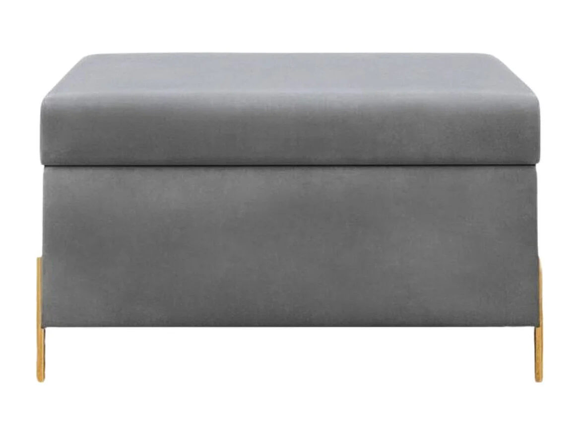 Jasnoszara tapierowana ławka Dancan BORGO z pojemnikiem