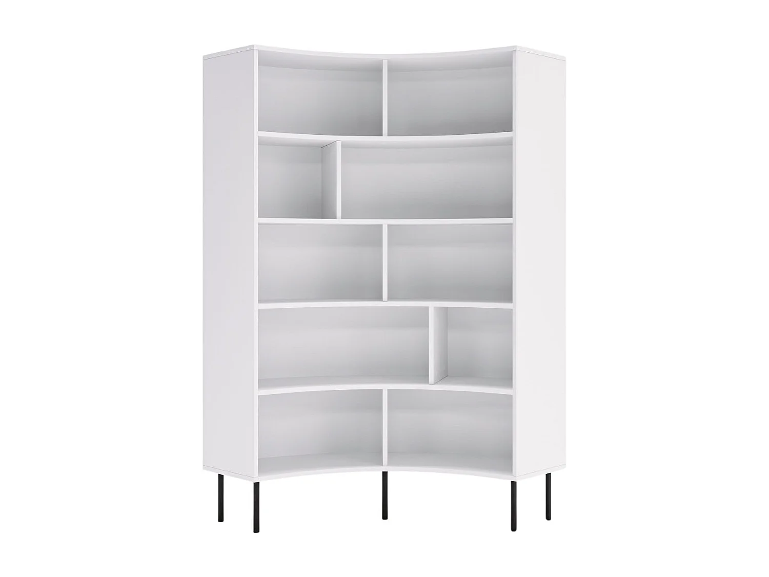 Bücherregal Horn, weiß, bogenform, 10 fächern