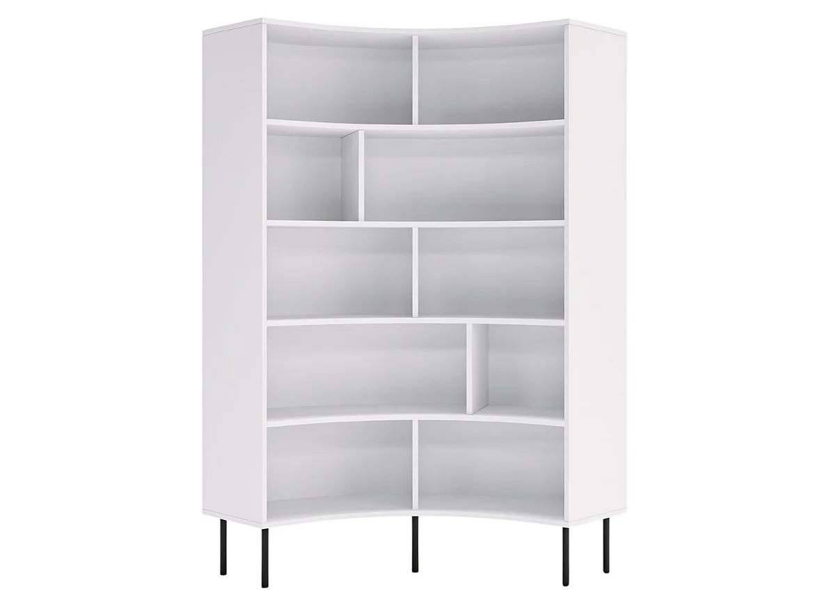 Bücherregal Horn, weiß, bogenform, 10 fächern