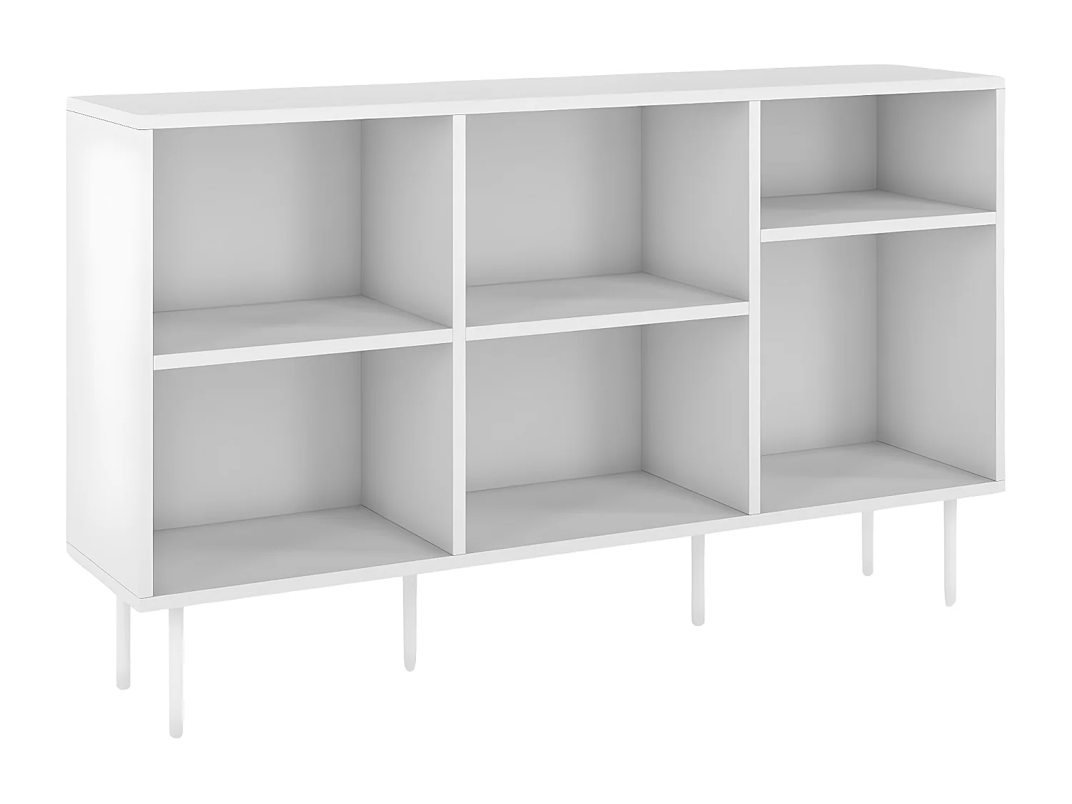 Sideboard Mirka, weiß, offene fächer, minimalistisch