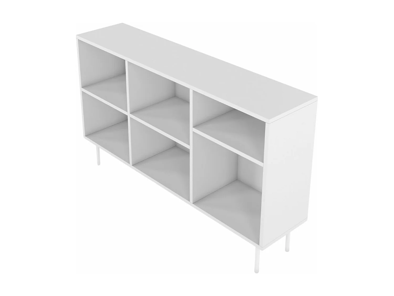 Sideboard Mirka, weiß, offene fächer, minimalistisch