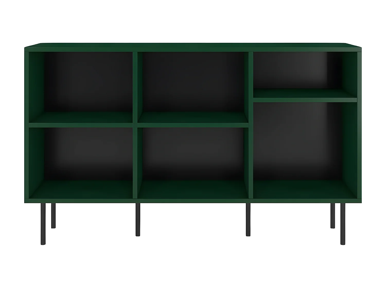 Sideboard Mirka, grün, offene fächer, minimalistisch