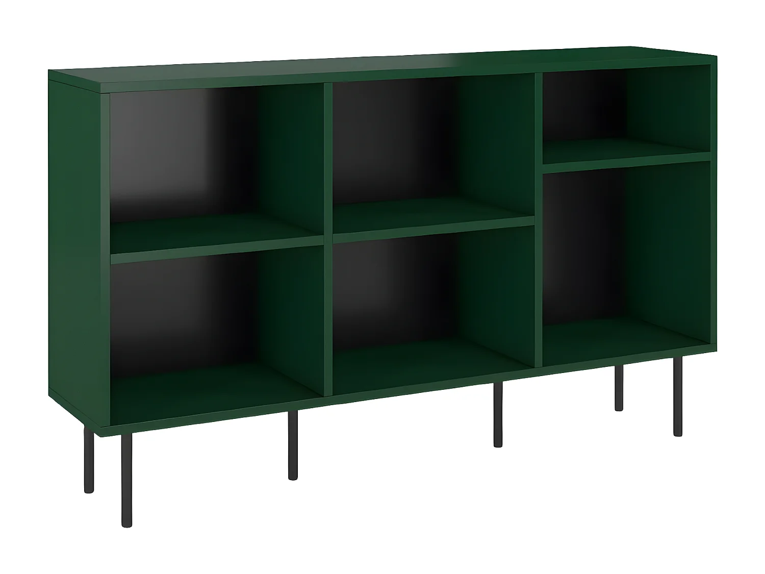 Sideboard Mirka, grün, offene fächer, minimalistisch