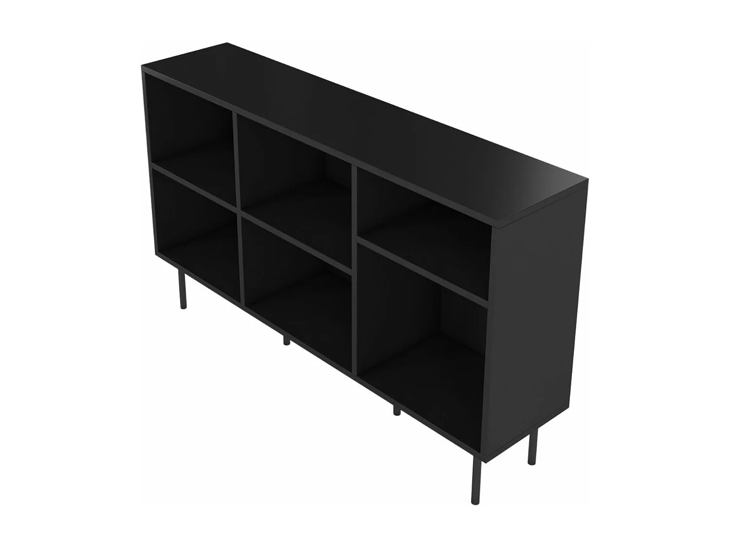 Otwarta komoda / regał w czarnym kolorze Dancan MIRKA