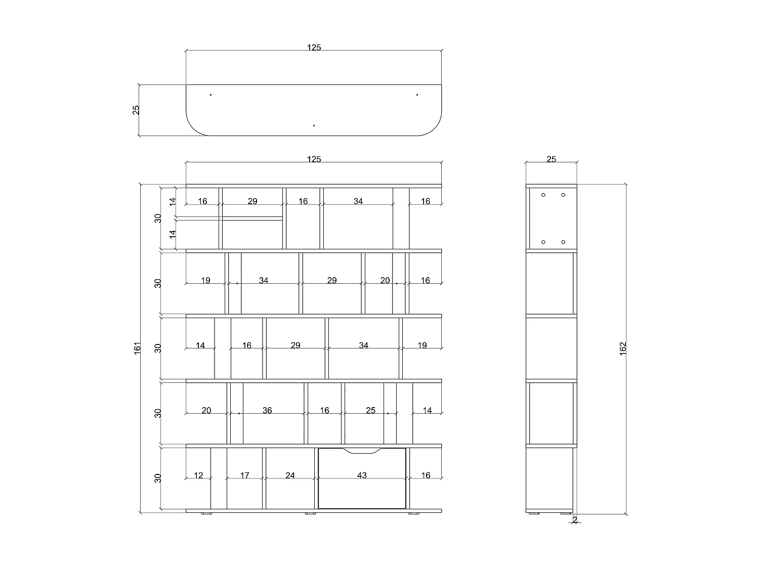 Nowoczesny biały regał Skandica SALA