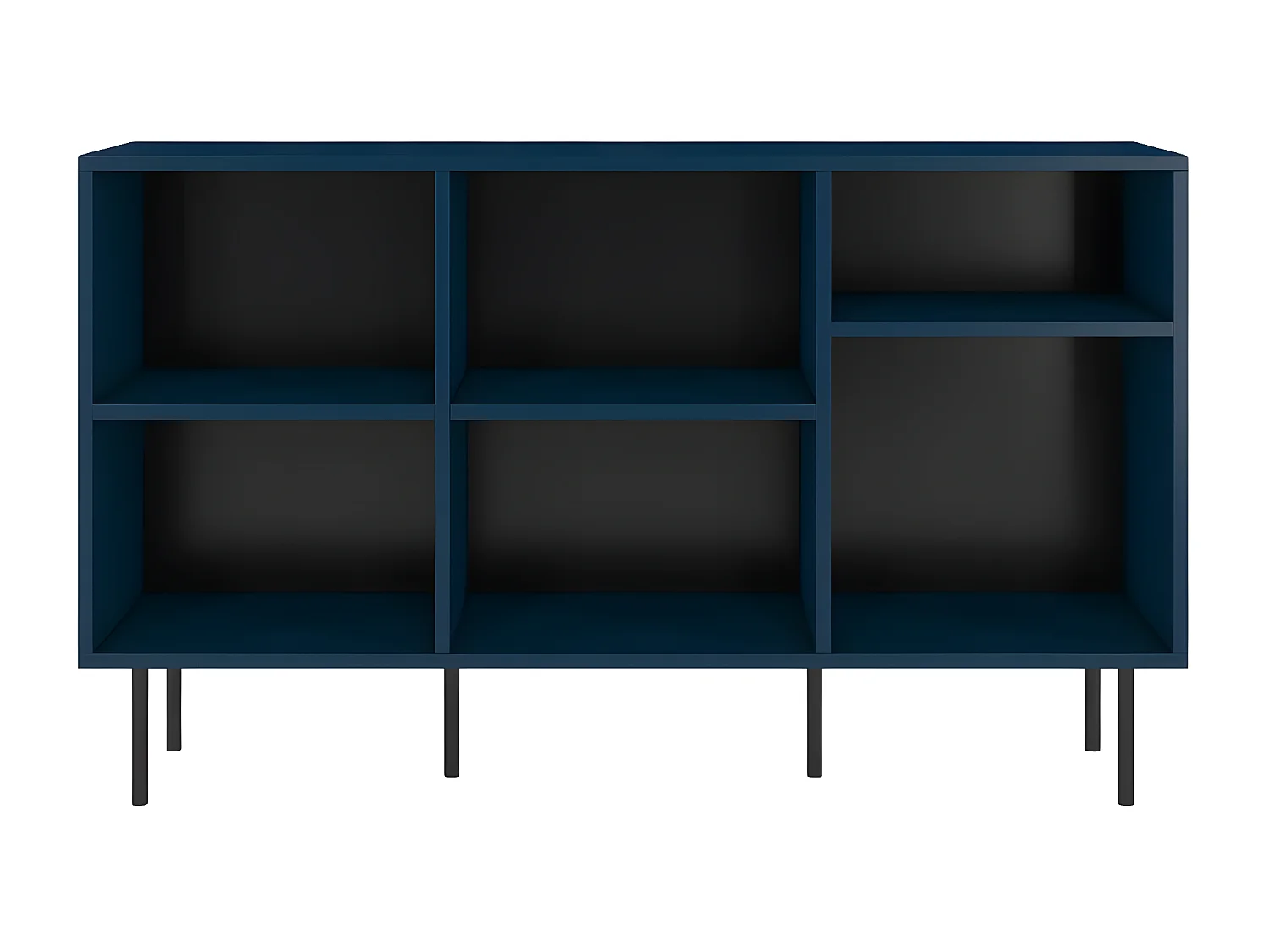 Sideboard Mirka, marinblau, offene fächer, minimalistisch