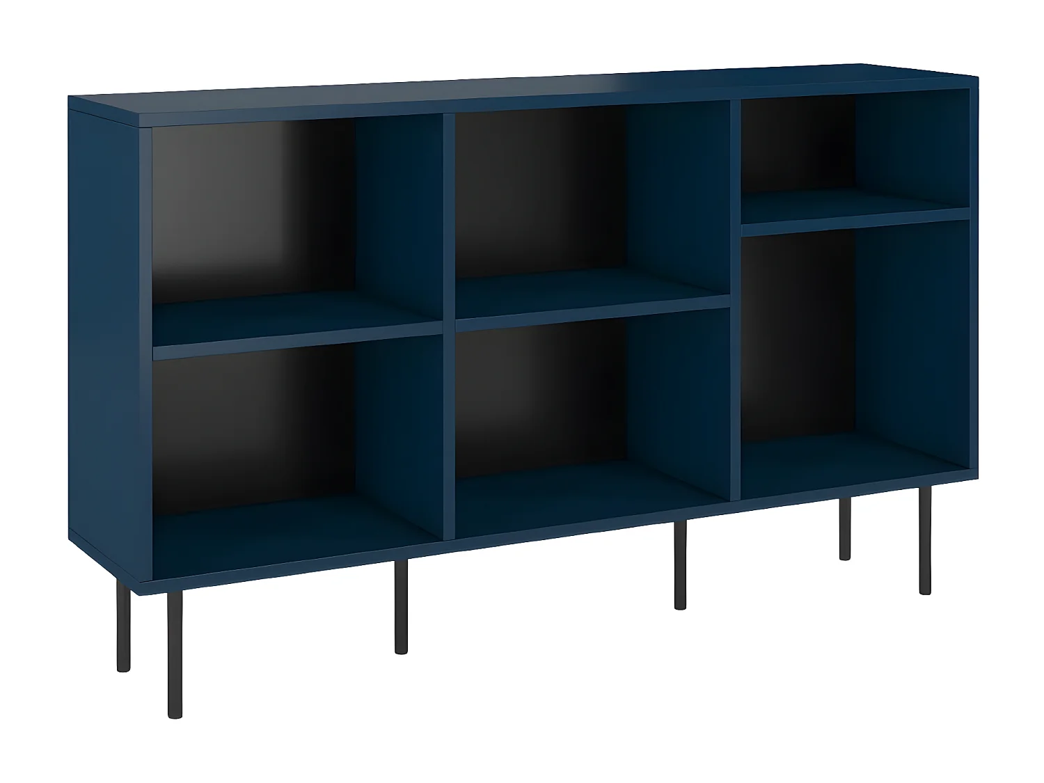 Sideboard Mirka, marinblau, offene fächer, minimalistisch