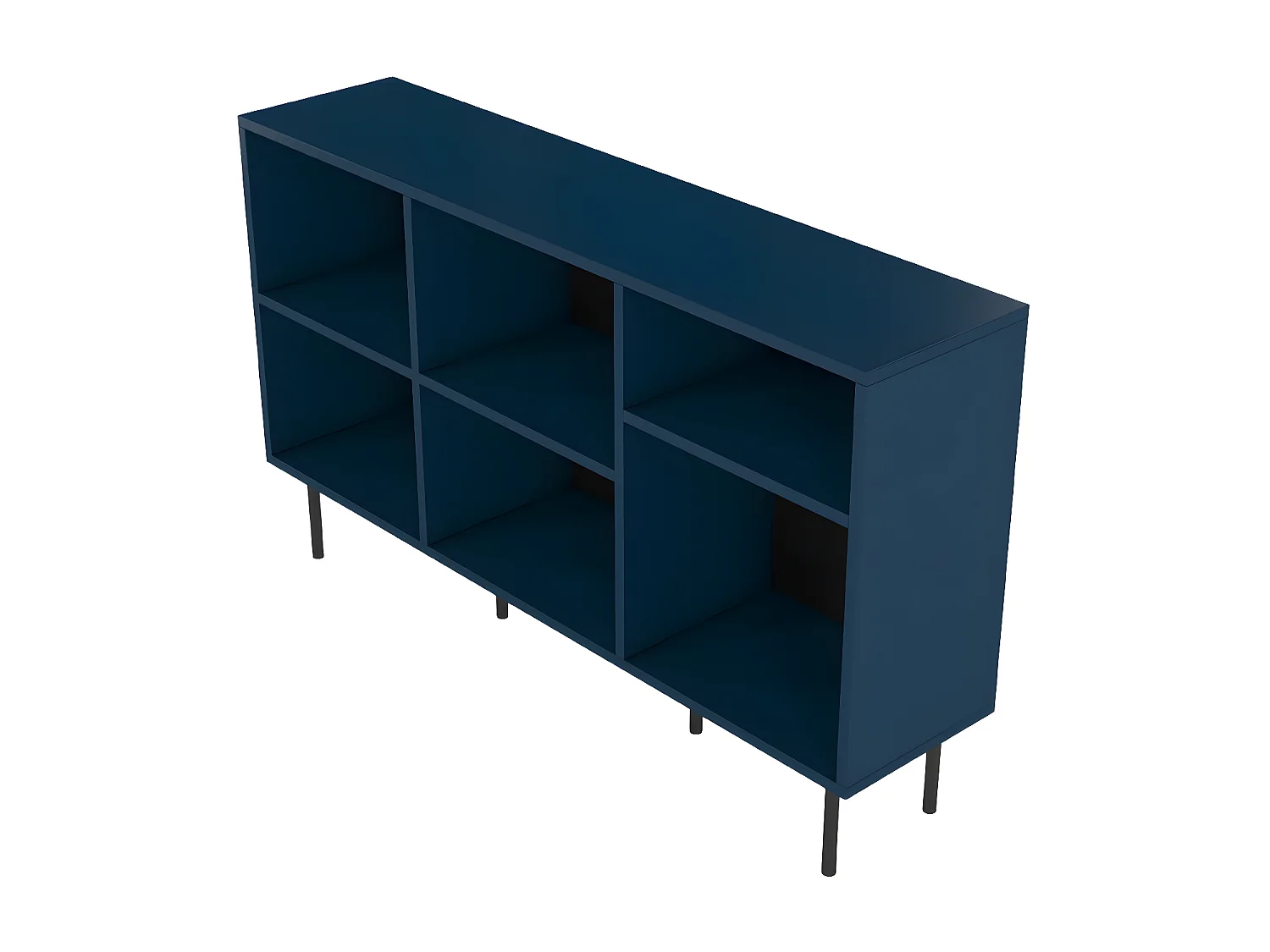 Sideboard Mirka, marinblau, offene fächer, minimalistisch