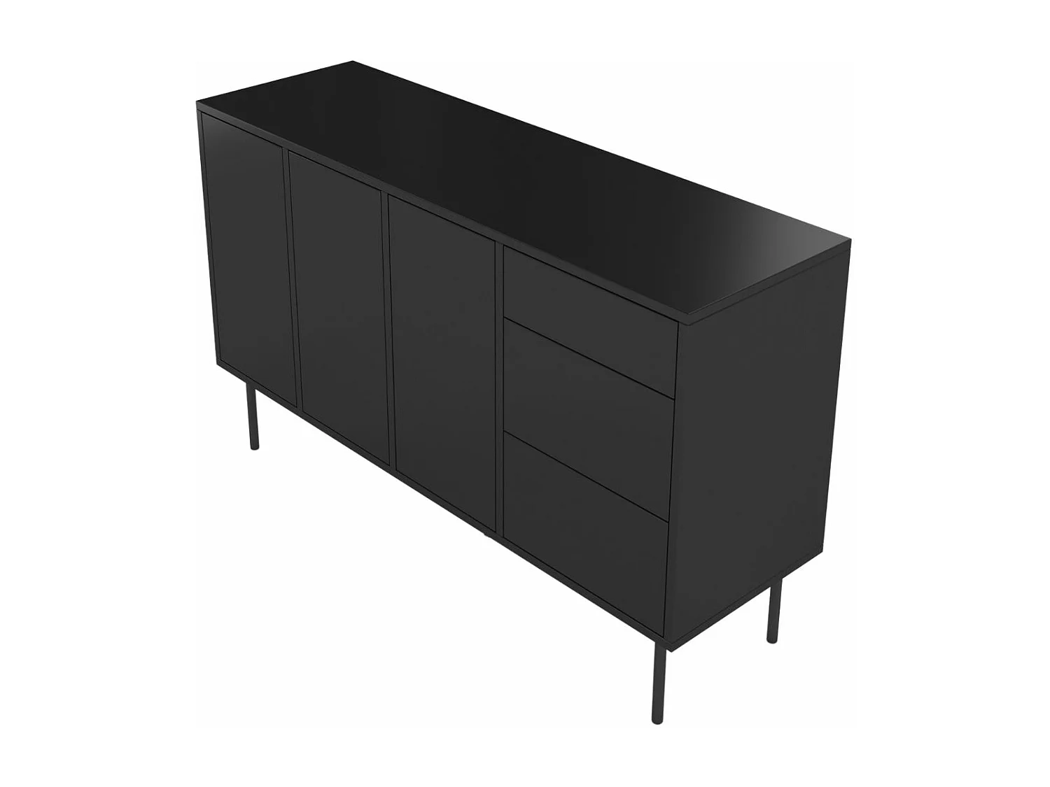 Czarna nowoczesna komoda Dancan MIRKA / szer. 130 cm