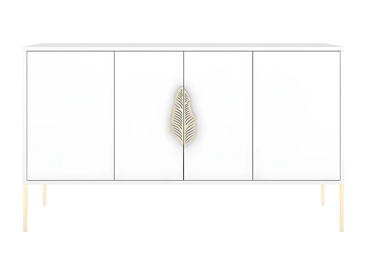 Sideboard Merlin, weiß, goldene details