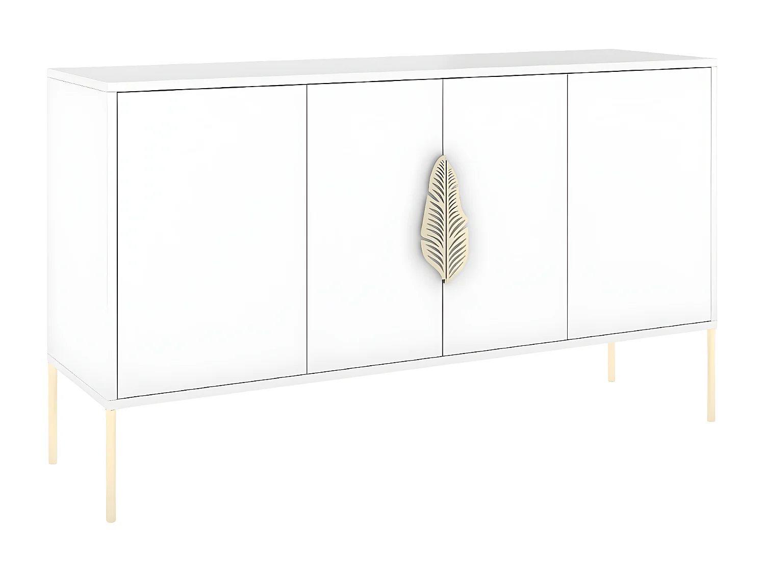 Sideboard Merlin, weiß, goldene details