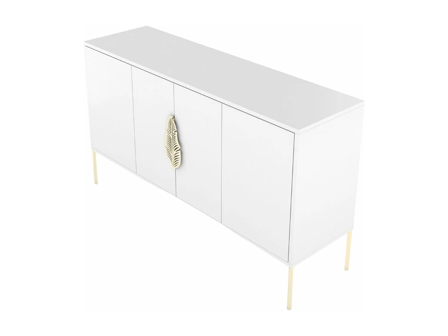 Sideboard Merlin, weiß, goldene details