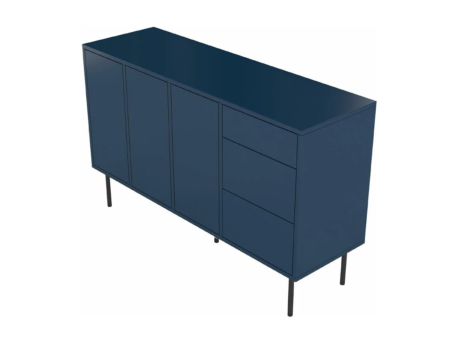 Sideboard Mirka, marinblau, push to open system, minimalistisch