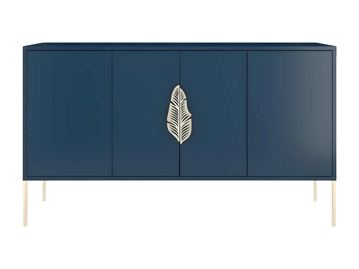 Sideboard Merlin, marinblau, goldene details