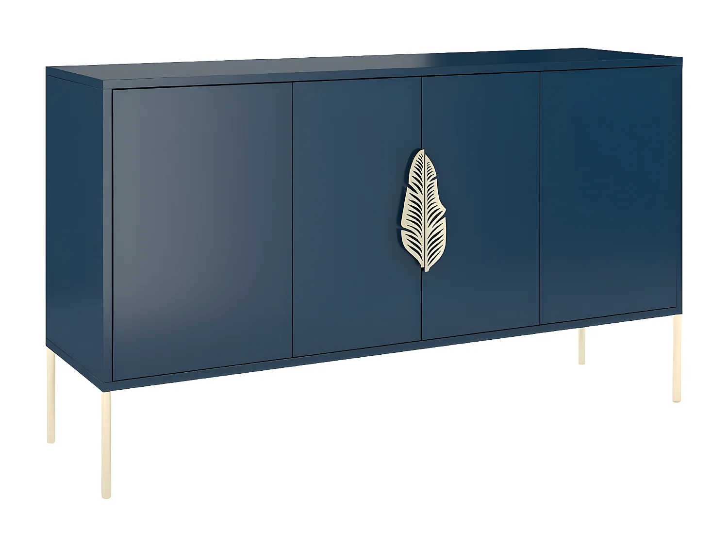 Sideboard Merlin, marinblau, goldene details