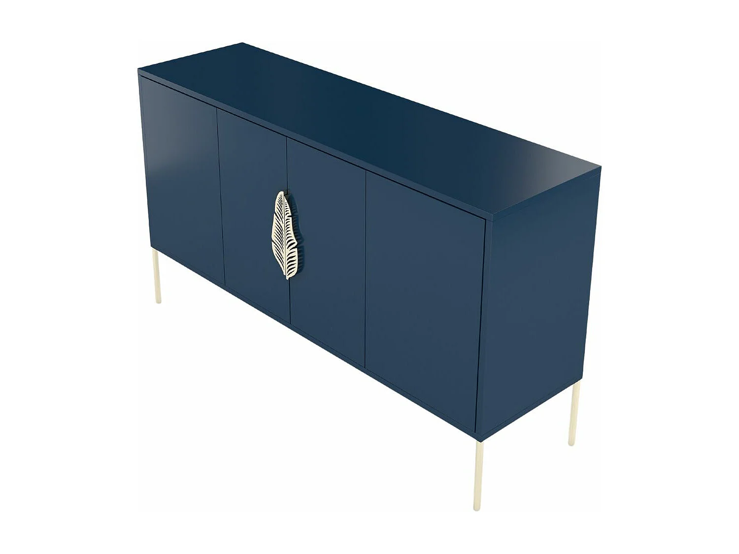 Sideboard Merlin, marinblau, goldene details