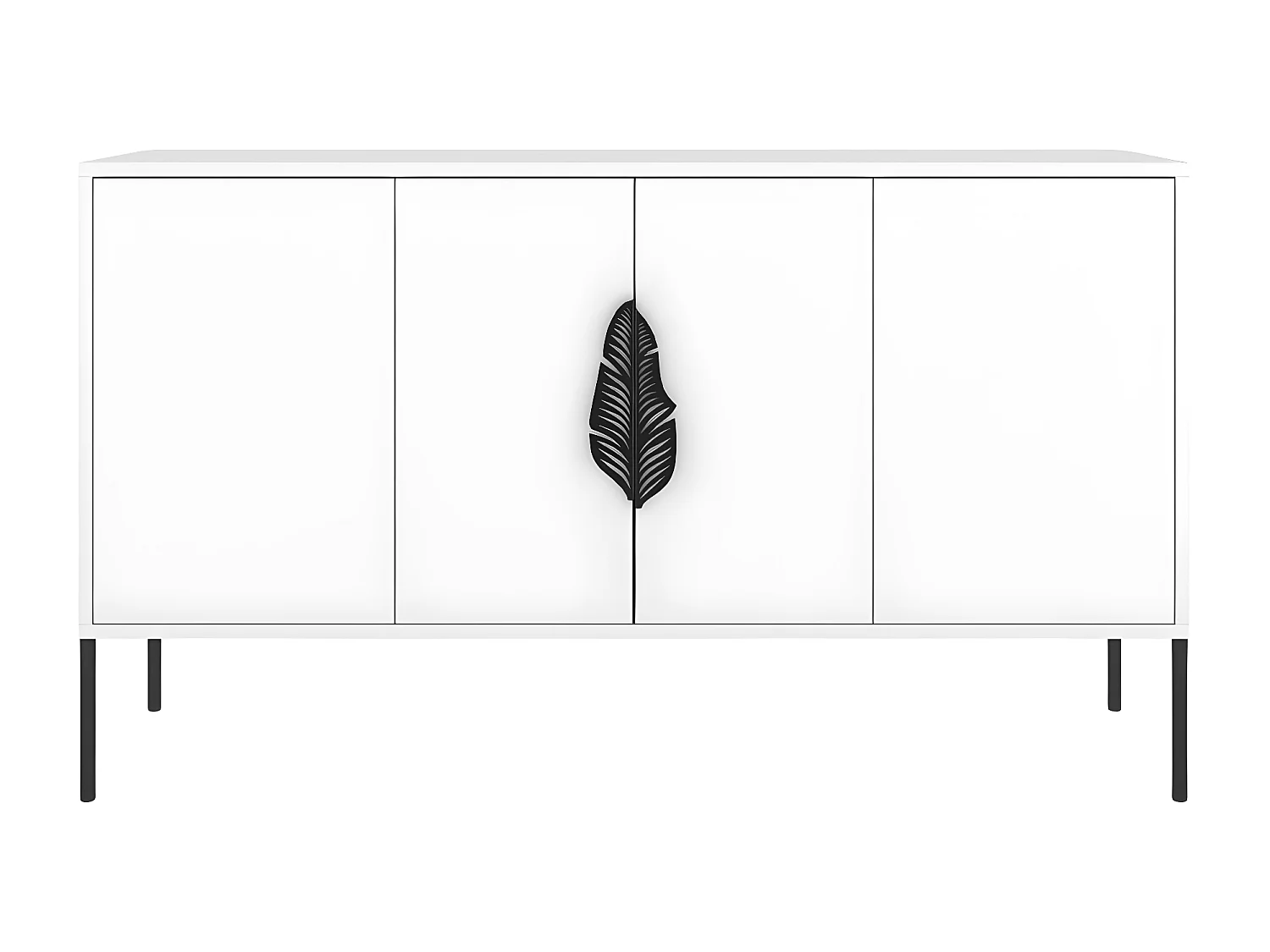 Biała komoda Skandica MERLIN z czarnymi dodatkami