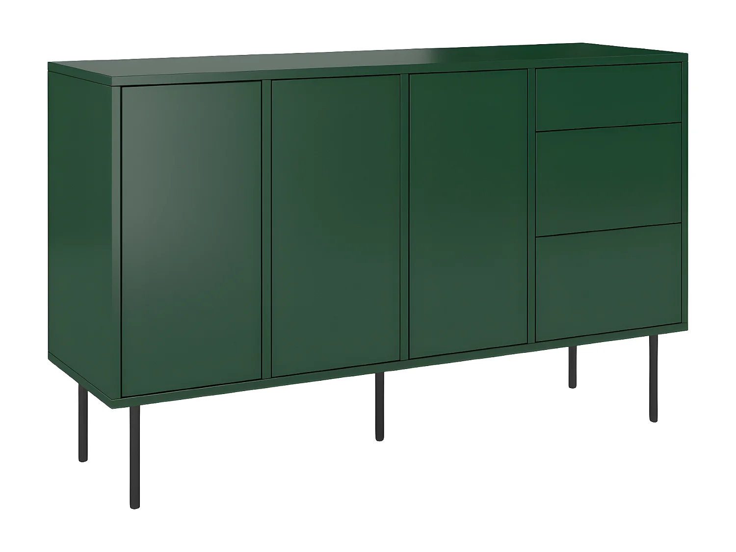 Sideboard Mirka, grün, push to open system, minimalistisch