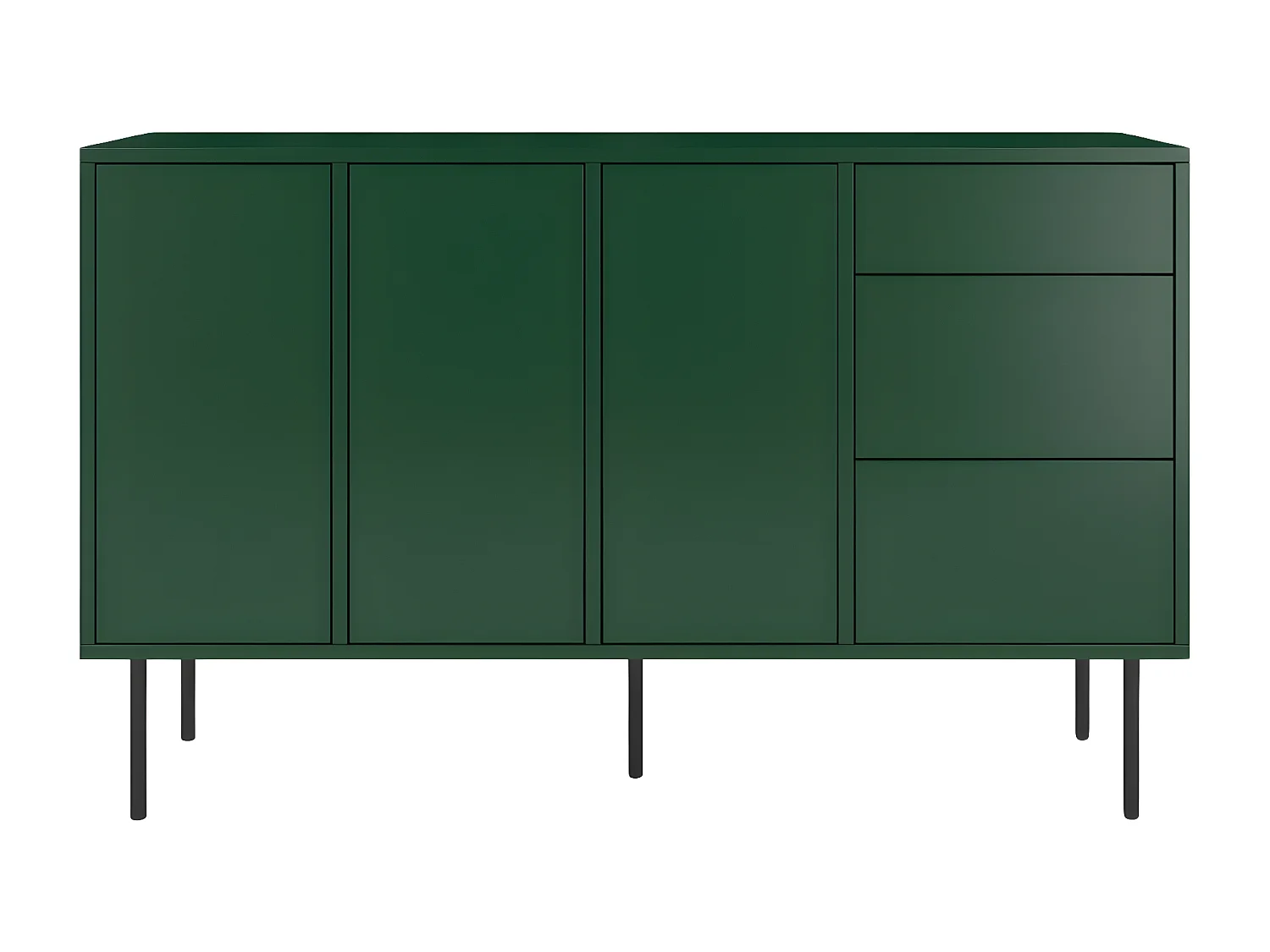Sideboard Mirka, grün, push to open system, minimalistisch