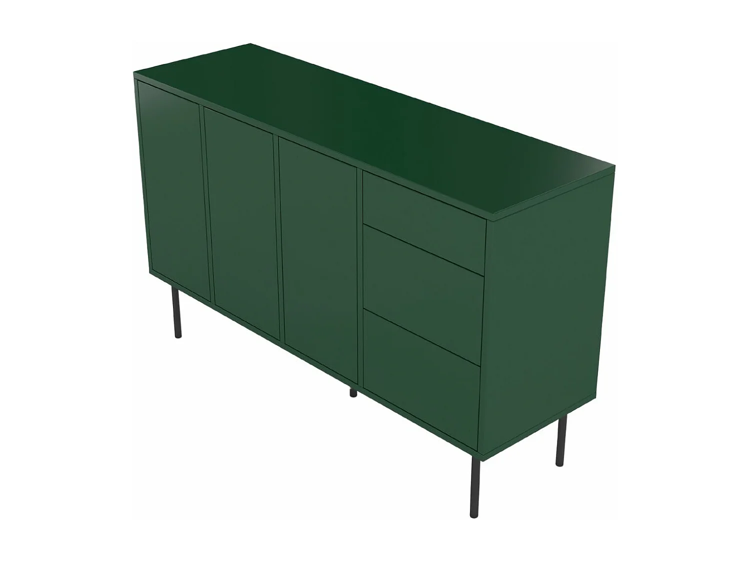 Sideboard Mirka, grün, push to open system, minimalistisch