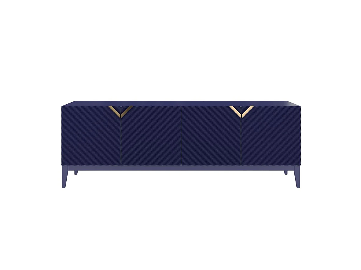 Buffet en bois DEMI LONG / bleu marine noble / 201,5 cm