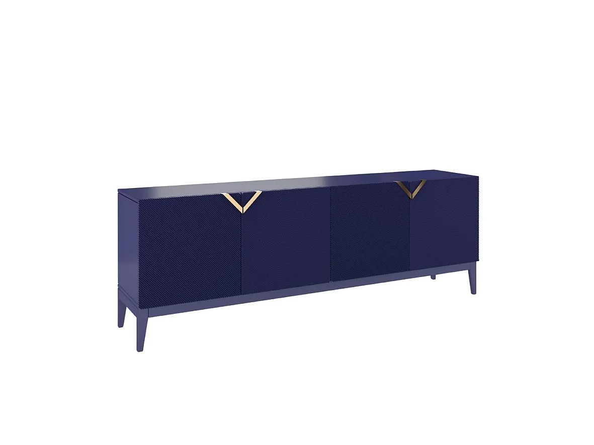 Buffet en bois DEMI LONG / bleu marine noble / 201,5 cm