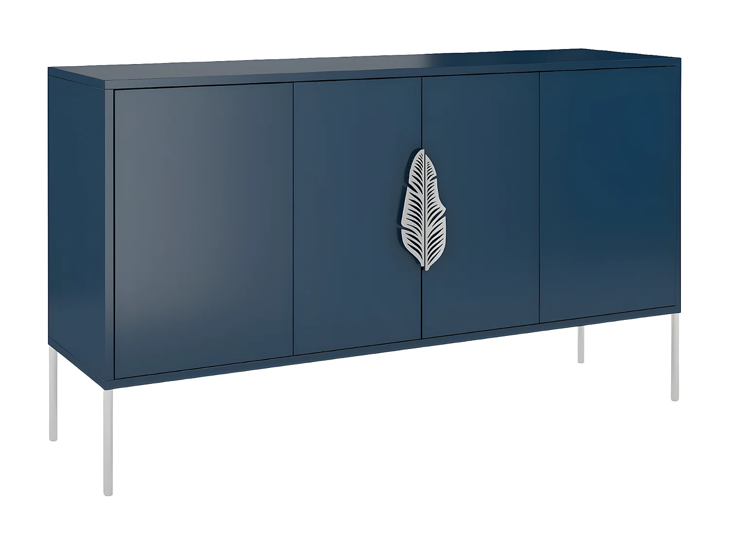 Sideboard Merlin, marinblau, silberne details