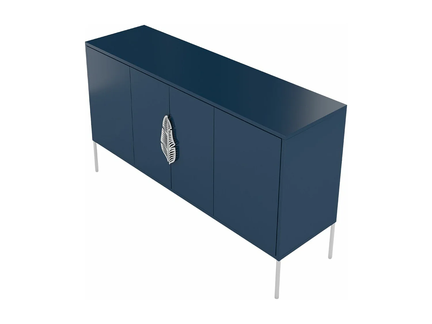 Sideboard Merlin, marinblau, silberne details