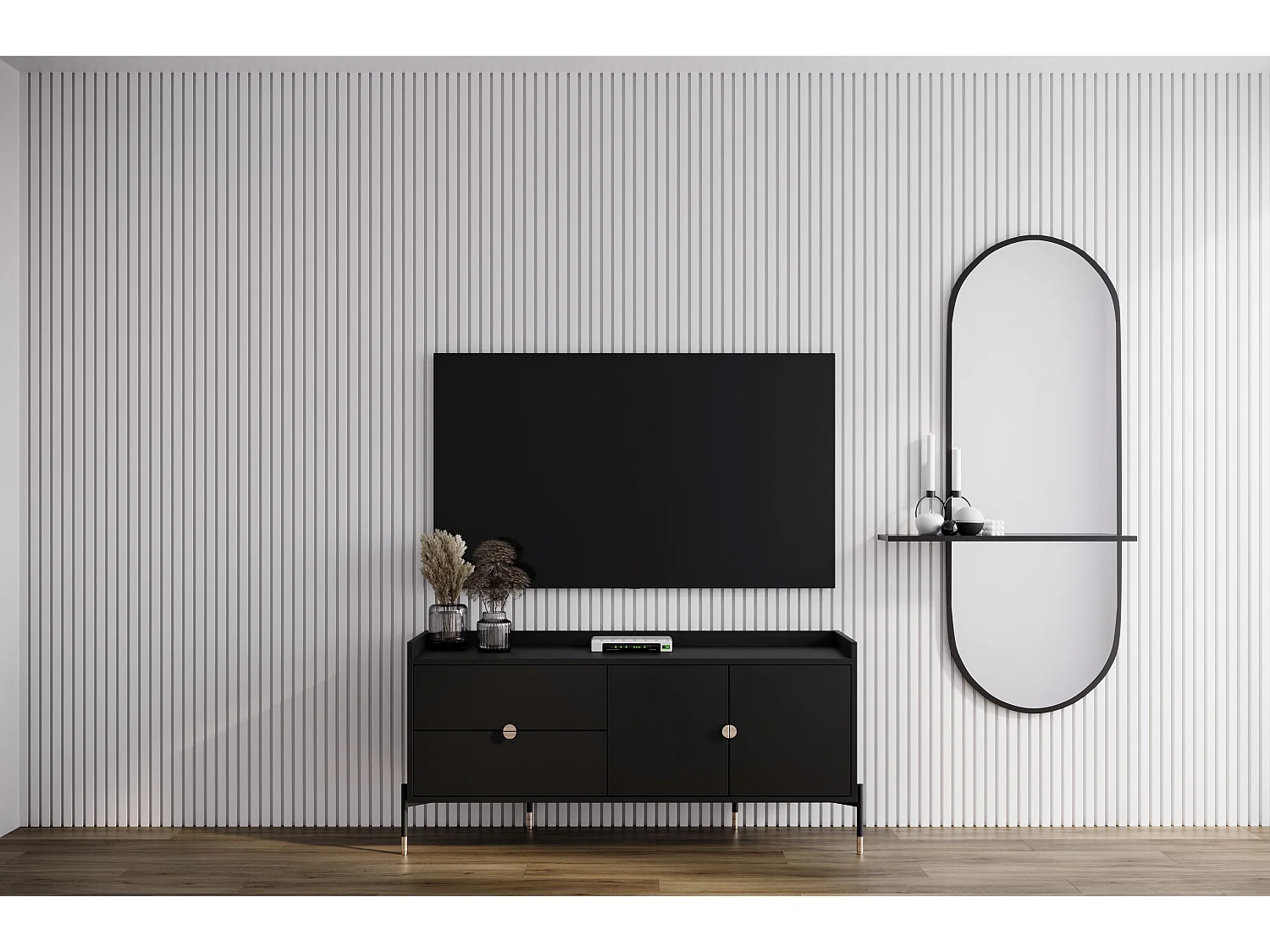 Buffet noire IGA / 142 cm