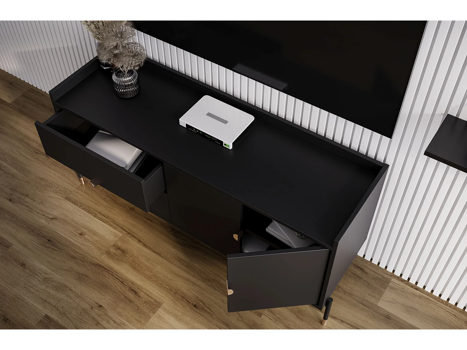 Buffet noire IGA / 142 cm