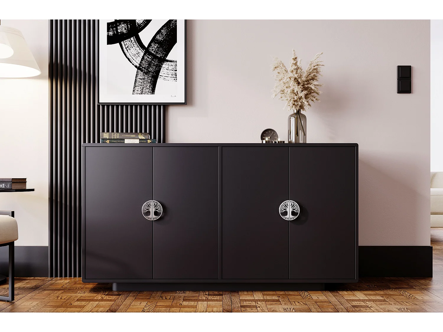 Buffet noire LOTTA / 139 cm