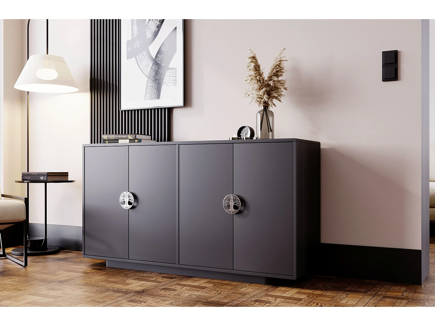 Buffet noire LOTTA / 139 cm