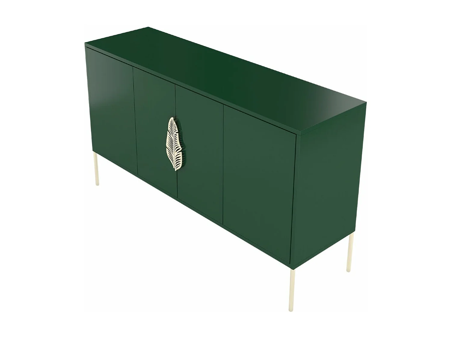 Buffet verte MERLIN avec des accents dorés / 138 cm