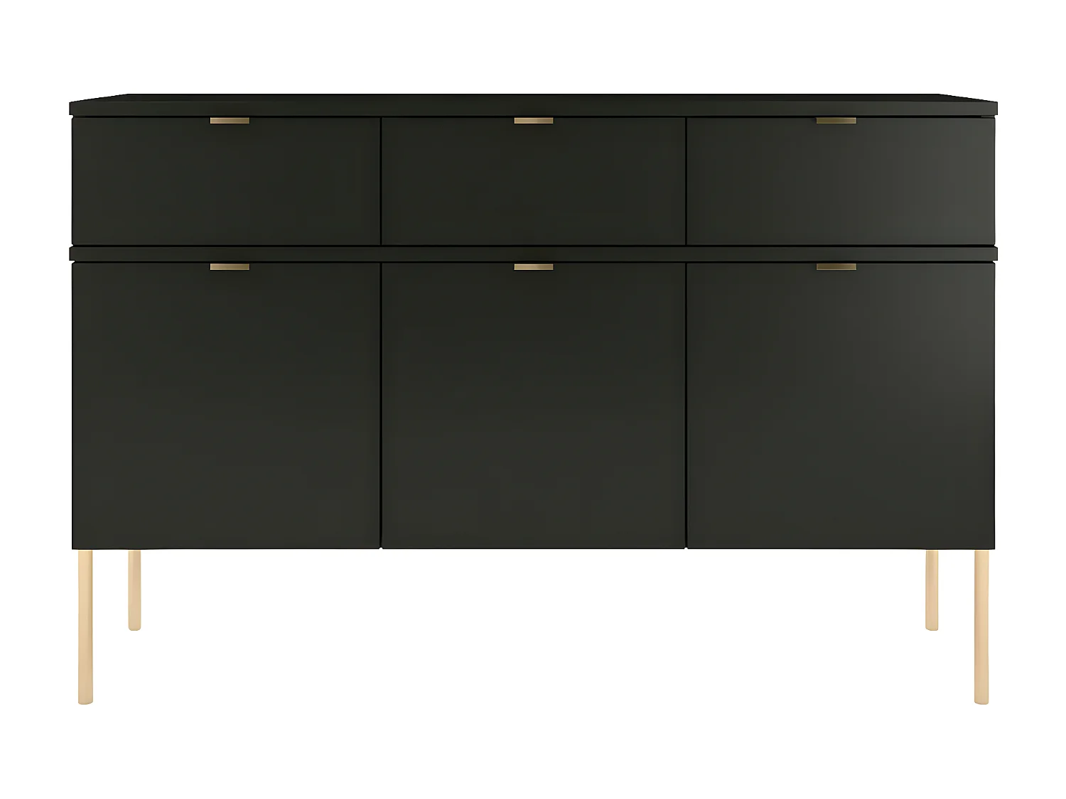 Sideboard Polka, schwarz, goldene details
